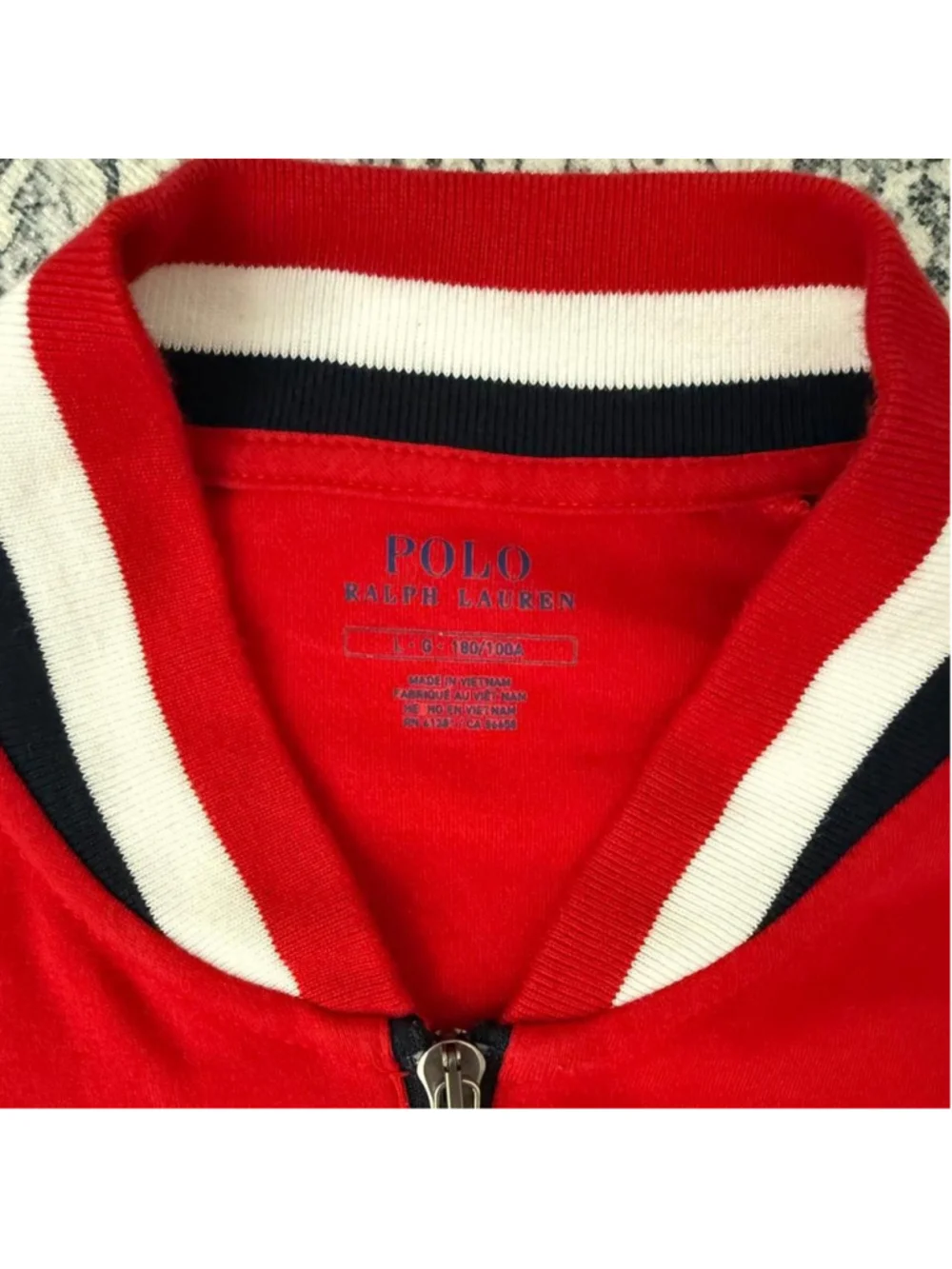 Polo Ralph Lauren red & navy blue Baseball Jacket - Size L